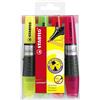 STABILO - Evidenziatore - LUMINATOR | lunga durata e doppio tratto (2 + 5 mm), Astuccio da 4, Giallo/Verde/Arancio/Rosa