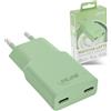 Inline Caricatore USB-C 30W, GaN Alimentatore di Alimentazione con Dual USB-C, PD, PPS, Ricarica Rapida per Smartphone, Tablet, Matcha Latte/Verde, 31590G
