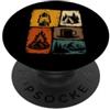 Retro Vintage Outdoor Gear Collage Camping PopSockets PopGrip Adesivo