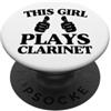 Jazz Clarinetist Theme Merch For Clarine Questa ragazza suona il clarinetto con due pollici PopSockets PopGrip Adesivo