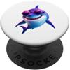 Funny Shark Ocean Predator Marine Sea Mo Cool Shark Funny Shark Amante degli animali dell'oceano Squalo marino PopSockets PopGrip Adesivo