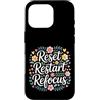 Chiarezza trambusto al giorno Custodia per iPhone 16 Pro Reset Restart Refocus Growth Productivity Mindset -