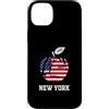Bahaa's Tee Custodia per iPhone 14 Plus New York City The Big Apple Graphic Tee shirt con bandiera USA