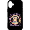 DressedForDuty Custodia per iPhone 16 Plus Study Hard Play Smart Owl Back To School Student
