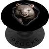 A Cute & Cuddly Wombat Wombat realistico che sbircia dall'interno di una tasca PopSockets PopGrip Adesivo