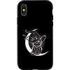 Halloween Vintage Retro Witchcraft Pagan Custodia per iPhone X/XS Cappello da strega gatto nero con simbolo di protezione a mezzaluna spaventosa