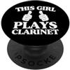 Jazz Clarinetist Theme Merch For Clarine Questa ragazza suona il clarinetto con due pollici PopSockets PopGrip Adesivo