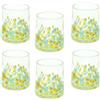 Tognana Porcellane Andrea Fontebasso Set 6 Bicchieri Venezia Teal Yellow