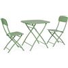 Bizzotto Set Bistrot da Esterno Bizzotto Yvonne Tavolo e 2 Sedie Pieghevoli, Acciaio Verde Salvia