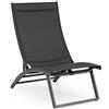 Bizzotto Poltrona Lounge Reclinabile Bizzotto Taylor Antracite, Alluminio e Textilene