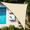 JUQG Vela Parasole Impermeabile Dell'ombrellone 4x4x4m, Tessuto Oxford 420D Vela Ombreggiante, Resistente ai Raggi UV 95%, Vela Ombreggiante per Piscina, Giardino, Terrazza, Parco, Campeggio - Beige