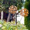 CRGANGZY Set di 2 ganci a fiore in metallo per esterni, decorazione rustica in corten, piante in metallo 3D per giardino, statue da cortile, vaso di fiori, decorazioni da giardino