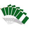 AhfuLife Nigeria Piccole Bandiere su Bastoni, 30pcs, 14 × 21 cm Tenuto a Mano Doppio Lato Tessuto Nigeria Mini Bandiere con 30cm Palo Bianco per la Coppa del Mondo, la Calcio European Supporto