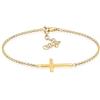 Elli Bracciale Donne Croce in argento sterlino 925 placcato oro rosa