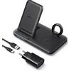 Anker Stazione di ricarica wireless 3 in 1 con alimentatore, caricatore wireless 335, adatto per iPhone 15, AirPods Pro, Apple Watch 1-6 (compatibile con cavo USB A originale da 1 m, non incluso nella