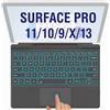 WirelessFinest Tastiera Surface Pro 11/10/9/8/X con trackpad - Cover wireless Bluetooth, tasti retroilluminati a 7 colori, design magnetico ultra sottile, ricaricabile USB-C con portapenne