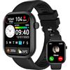 clleylise Smartwatch da uomo e donna, 2 pollici, impermeabile IP68, Bluetooth, con contapassi, monitoraggio del sonno, SOS, notifiche, 110+ modalità sportive, meteo (colore nero, cinturino singolo)
