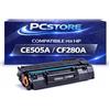 PcStore Toner Compatibile CE505A CF280A Nero Alta Resa, Cartuccia Toner per HP LaserJet P2035 P2055 Pro 400 M401 M425, Compatibile con Stampanti Laser HP, Nero Intenso, Facile Installazione