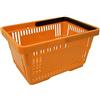 Gerso 1 cestino della spesa in plastica con manici, portata 20 litri, Larghezza 40 cm impilabili arancia