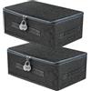 Zuxbolf 2 Pz Scatola Richiudibile con Coperchio,Scatola Portaoggetti con Lucchetto a Combinazione,Organizer Pieghevole con Chiusura a Combinazione,per Vestiti, Scarpe, Biancheria (30 x 20 x 14 cm)