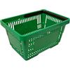 Gerso 1 cestino della spesa in plastica con manici, portata 20 litri, Larghezza 40 cm impilabili verde