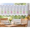 KAMACA Panneaux - Tendina da cucina con motivi spruzzati a mano, larghezza accorciabile, trasparente, da cucina (altezza x larghezza 50 x 140 cm, elefanti)