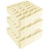 Yucch 3 Pezzi Organizer Cassetti, 24 Scomparti Pieghevole Porta Calzini da Cassetto Organizzatore Cassetti per Biancheria Mutande, Calze, Cravatte, Cinture (Beige)