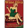 SUPERDANT Targa in metallo Wine Diva Das Leben Targa in latta con scritta in inglese Wine To Drink Wine Lady (lingua italiana non garantita)