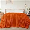 Exclusivo Mezcla Coperta in Pile Reversibile, Leggera e Morbida, 230x270 cm | Copriletto, Traspirante, Jacquard a Righe, per Divano, Viaggio, in Microfibra, Tutte le Stagioni, Arancione Bruciato