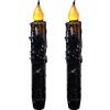 CVHOMEDECO. Candele in vera cera a LED immerse a batteria, con timer, senza fiamma, decorazione senza fiamma, 17 cm, nero opaco, 2 pezzi in una confezione