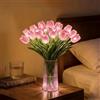 CRGANGZY Set da 15 alberi di tulipani scintillanti con lampada a bouquet con vasi per decorazione da camera da letto, regalo romantico e radiante per la Festa della Mamma