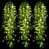 Sumind 3 Piante Artificiali Sospese 3,6 ft Ghirlanda di Piante Pendenti con Foglie di Vite di Edera Finta con 3 Pezzi 30 LED Corde per Decor Esterna Ghirlanda Nuziale Giardino Parete, Senza Cesti