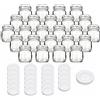 gouveo set da 24 barattoli per conserva 40 ml mini con coperchio a vite bianco - mini barattoli per conservazione con tappo a vite TO43 - vasetti per marmellata, barattoli per conserve (EGR040W)