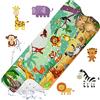 LUZOON 100x40cm Tappetino Vasca Antiscivolo Bambini da Bagno, Tappetino per Doccia con 200 Ventose e Antibatterico Senza BPA e Modello Animale Marino e Lavabile in Lavatrice (Zoo)