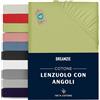 Dreamzie Lenzuolo Con Angoli Cotone - 70x190/200 - Oeko Tex certificato - Verde - Lenzuola Cotone 70x190/200