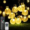 Collazoey Luci fatate a sfera di cristallo per esterni, batteria ricaricabile con controller, 11 m, 60 LED, 8 modalità, IP65 impermeabile, per giardino,cortili, matrimoni, feste, decorazioni natalizie
