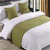 QRGMKL Premium Bed Runner per Il Piede del Letto, Tinta Unita Sciarpa da Letto in Cotone Lino copriletto Decorazione della casa Camera da Letto dell'hotel Bedding-Light Green||180X50cm for 1.2m Bed