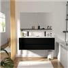 MOB-IN Sorrento - Mobile doppio lavabo sospeso con piano in ceramica, 120 cm