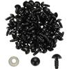 PATIKIL Occhi di Sicurezza 9mm, 100 Set Occhi di Plastica con Rondelle per Animali di Peluche Cucito Fai da Te Creazione Artigianale, Nero
