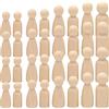 Hoshisea 40 Pupazzi di Famiglia in Legno Dipinto, Famiglia, Figurine in Legno Uomo, Cono in Legno Fai-da-Te per Pittura, Artigianato, Vita, Matrimonio, Decorazione di Compleanno