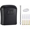 SENRISE Cassetta di sicurezza per chiavi da parete, misura S, nera, con combinazione a 4 cifre, impermeabile, per casa, garage, scuola