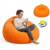 RANJIMA Pouf gonfiabile in PVC, per adulti, divano Lazy No Bean Bag, gonfiabile per soggiorno, camera da letto, campeggio, vacanze, piscina, feste in spiaggia, interni ed esterni, arancione