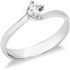 Gioielli di Valenza Solitario Abbraccio 0,25 ct in Oro Bianco 18k
