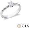 Gioielli di Valenza Anello con diamante taglio smeraldo 0.30 ct GIA in oro bianco 18k
