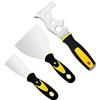 Fisynug Set di 3 raschietti per carta da parati da 5,1 cm e 10,2 cm, lama in metallo, raschietto in acciaio inox 15 in 1, raschietto per pittori per decorare cartongesso, finitura intonaco