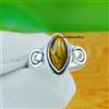 Fatto a mano Anello con pietre preziose occhio di tigre in argento sterling 925 fatto a ma...