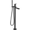 GESSI Miscelatore Piantana Vasca Gessi Ventaglio 72028 con Doccetta e Deviatore Automatico - Nero Metal PVD