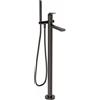 GESSI Miscelatore Piantana Vasca Gessi Ventaglio 72028 con Doccetta e Deviatore Automatico - Nero Metal Brushed PVD