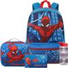 Get Trend Marvel Spiderman 4 Pezzi Zaino Ragazzo Set con Borsa Termica Porta Pranzo, Borraccia 500 ml Senza BPA e Astuccio (Blu/Multi Spiderman)