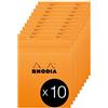 RHODIA 16200Cpack - Bloc-Notes a punto metallico N°16 Orange - A5 - Quadretti piccoli - 80 fogli staccabili - Carta Clairefontaine 80g/m² -copertina in carta trattata- Confezione da 10 blocchi
